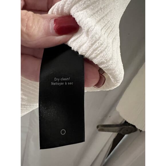 Rag & Bone White Ribbed Knit Off The Shoulder Sweater Sz L - Picture 5 of 6